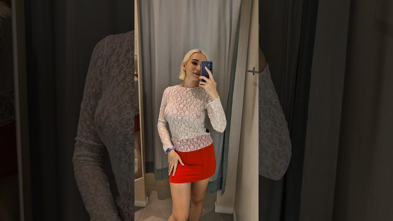 Try on haul transparent top #fashion #tryon #haul #hm #transparent #shorts #mesh #translation #dali