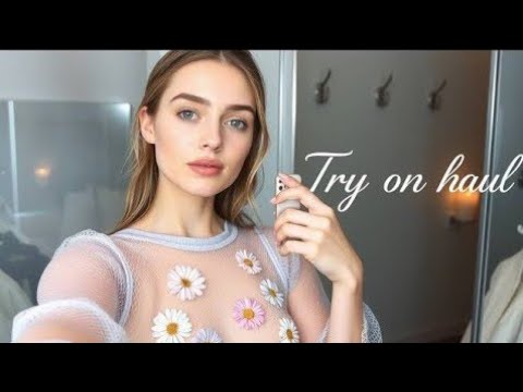 4K sheer dress try on haulvideo |review bikinihaultransparent | see throughclothes workout #trend