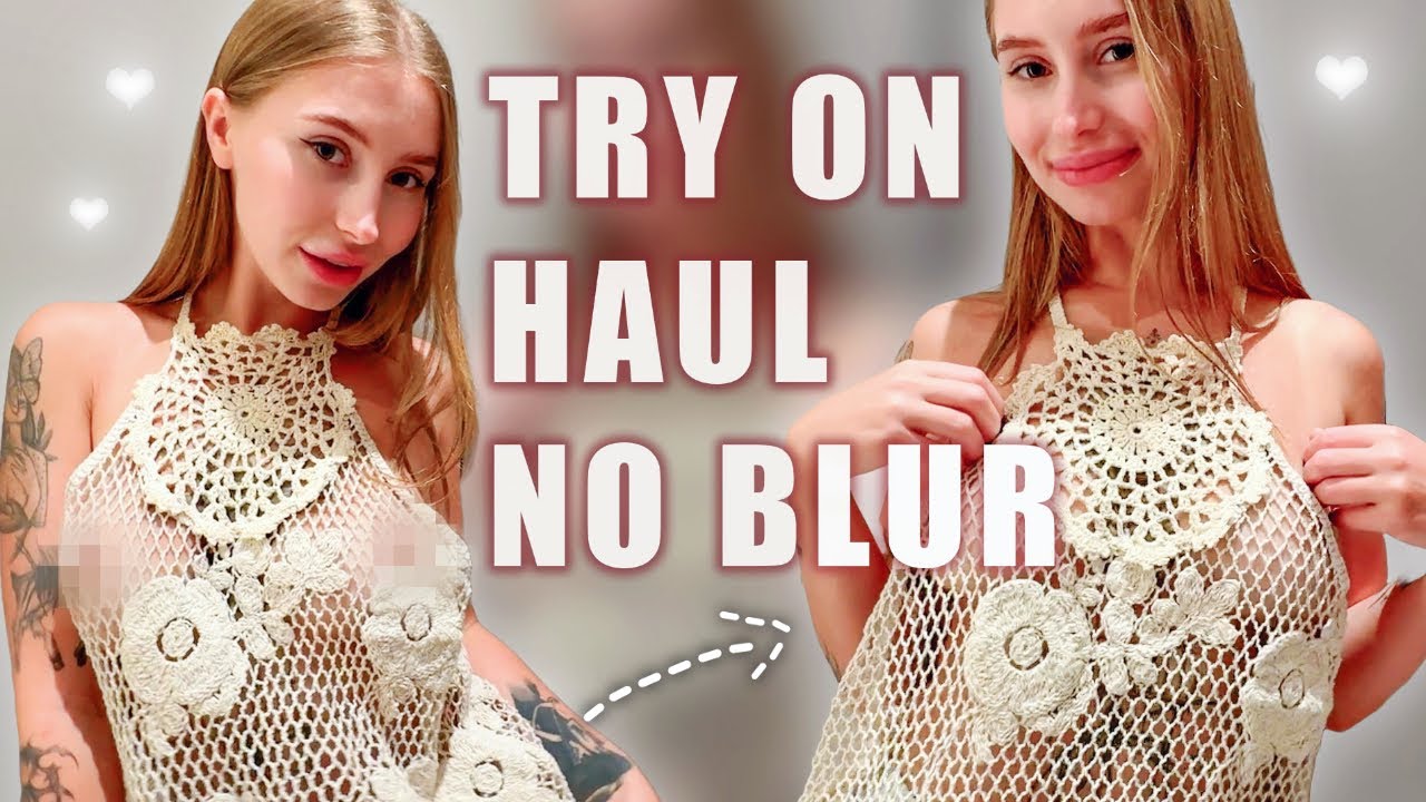 [4K] Transparent Clothes Try On Haul | See-Through No Bra Trend