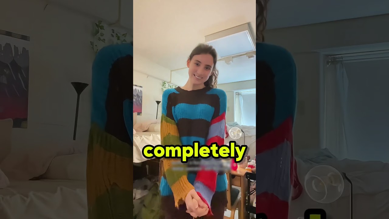 She tried a See Through Try on Haul Sweater and it turned out… 😱🙈 #shorts