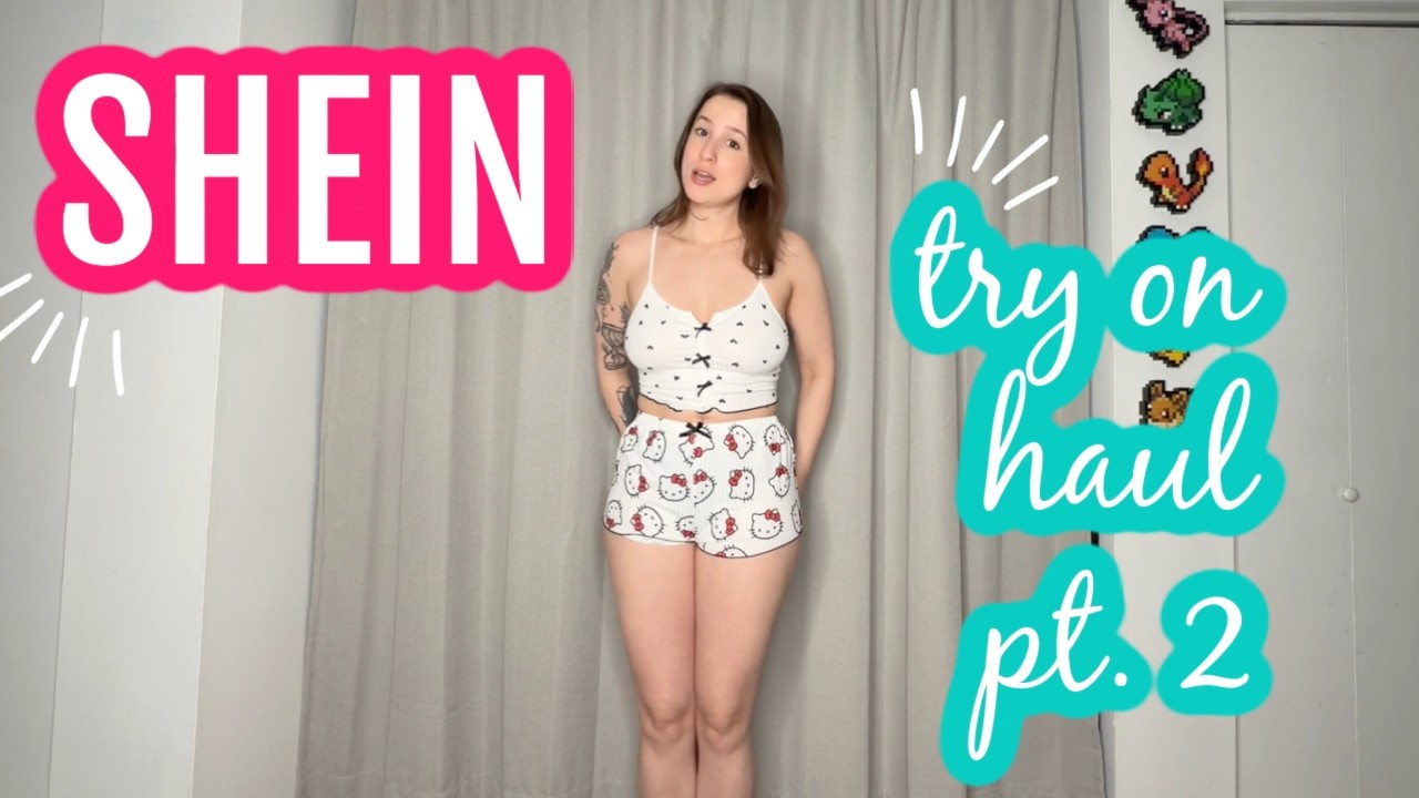 [4K] Transparent Shein Haul Try-On Part 2 | Dresses, PJ Sets, short-shorts, etc!