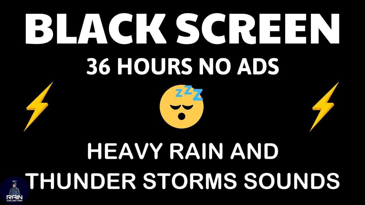 🔴 Heavy Rain and Thunder Sounds for Sleeping – Black Screen | Live Thunderstorm for Deep Sleep